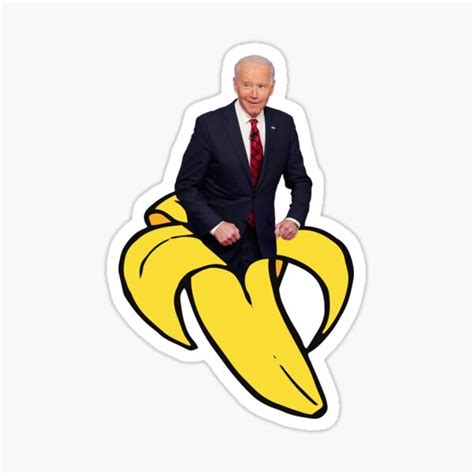 "Joe Biden In Banana Peel Meme" Sticker for Sale by Eolithic | Redbubble