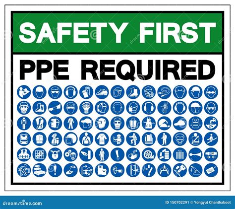 Safety First PPE Required Symbol Sign, Vector Illustration, Isolated On ...