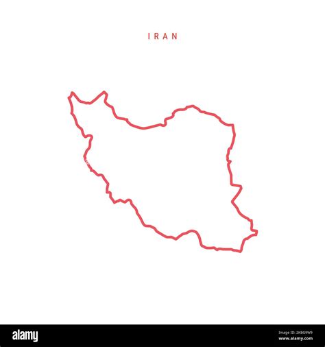 Iran outline map. Iranian red border. Country name. illustration Stock Photo - Alamy