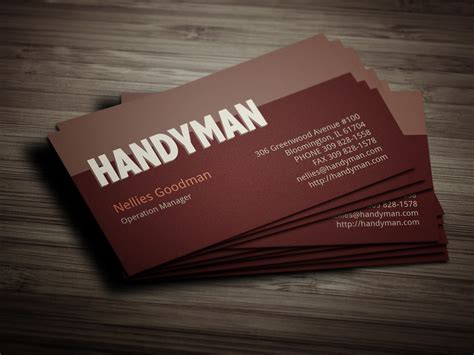 Handyman Business Cards Templates Free