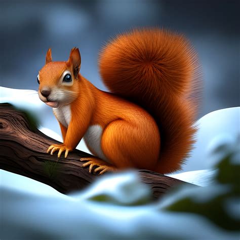 A Squirrel on a Branch - AI Generated Artwork - NightCafe Creator