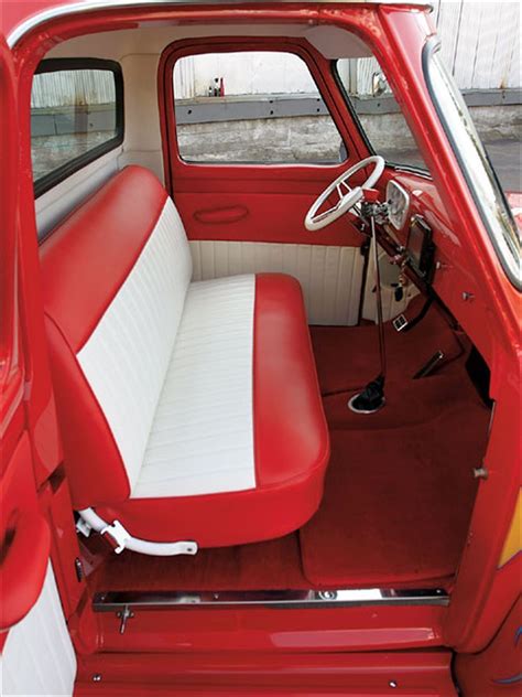 1954 Ford F100 Interior View Red And White Seats | Pickup trucks ...