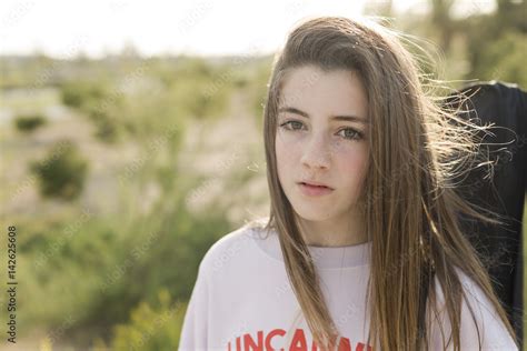 Portrait of a 15 year old teenage girl Stock Photo | Adobe Stock