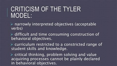 Ralph Tyler Objective Centered Model