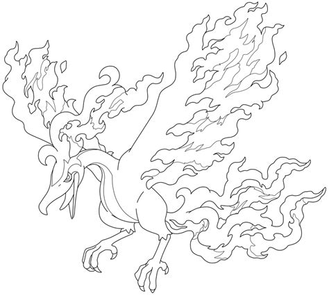 F2U Lineart - 146 Moltres (Galarian Form) by Pokemon-Lines on DeviantArt