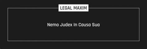 Nemo Judex In Causa Sua - B&B Associates LLP