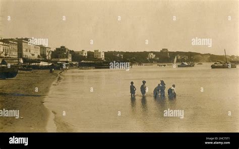 The Beach in the Port of Anzio, Italy 1915 Stock Photo - Alamy