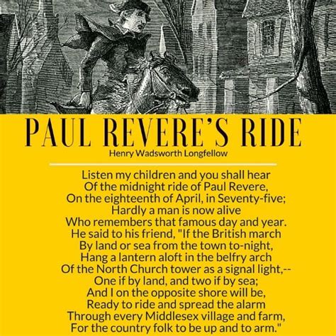 Listen my children and you shall hear of the midnight ride of Paul Revere. | Elementary schools ...