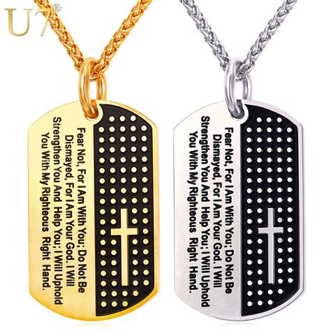 Dog Tag Bible Verse Cross Necklace – Brilliant Hippie