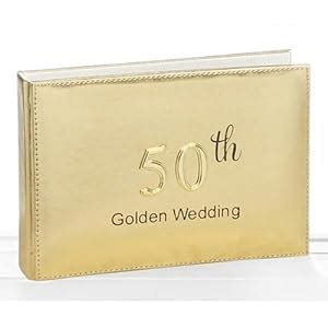 Golden 50th Wedding Anniversary Photo Album 4x6 Holds 24 Pictures ...