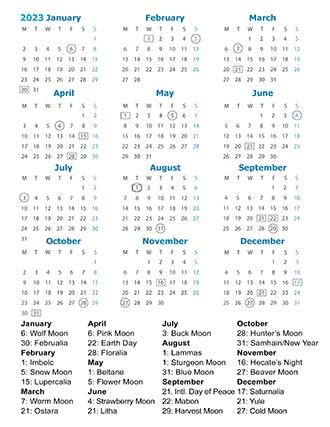 Wiccan Calendar 2024 Printable - Vivia Joceline