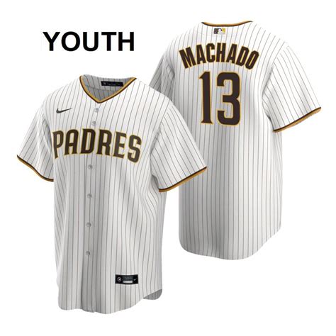 Youth,kids San Diego Padres #13 Manny Machado Jersey White/Brown Baseball 2020 Stitched