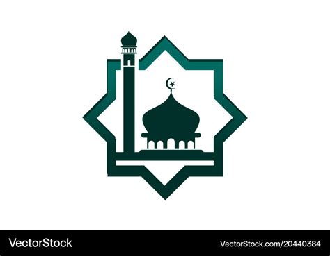 Mosque islamic logo Royalty Free Vector Image - VectorStock