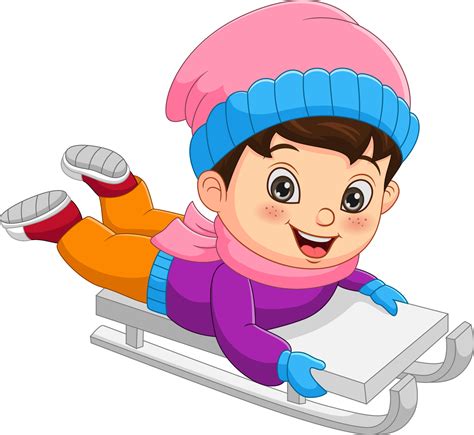 Sled Riding Clipart