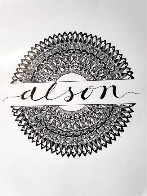 Alson name mandala | Mandala art therapy, Mandala art lesson, Mandala design art