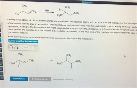 [Solved]: Electrophilic addition of HBr to alkenes yields a