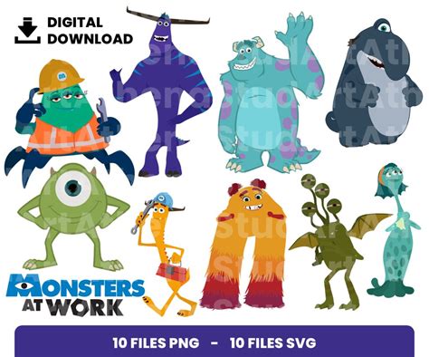 10 Clipart - Monsters At Work - EclipArtCo