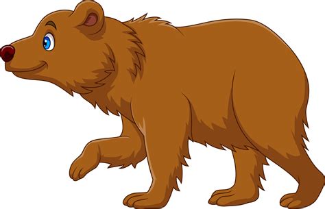 Cartoon cute brown bear walking 8733607 Vector Art at Vecteezy