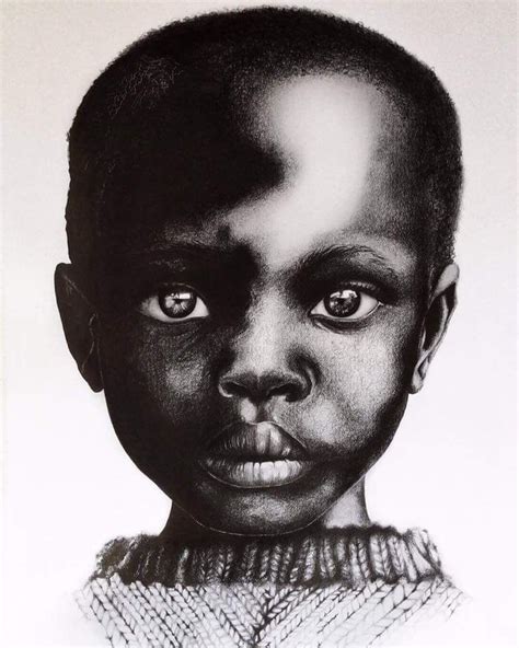 African Child. Graphite pencil drawing First portrait of the African Portraits Collection ...