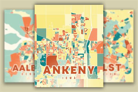 Ankeny Iowa Colorful Map Graphic by Poster Boutique · Creative Fabrica