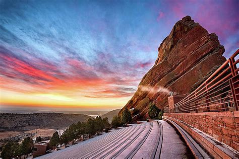 Winter Sunrise at Red Rocks by Eric Glaser | Red rock amphitheatre ...