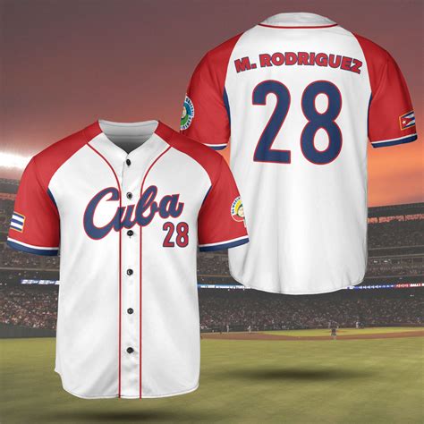 Custom #28 M Rodriguez Cuba Baseball Jersey - 2023 World Baseball Gear ...