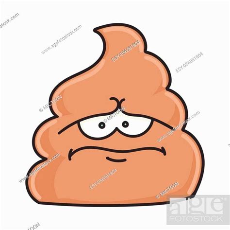 Sad depress poop cartoon character isolated on white, Stock Vector ...