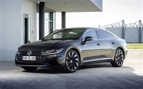 Download wallpapers Volkswagen Arteon R-Line, 2018, 4k, black sports sedan, tuning, black Arteon ...