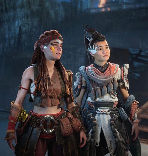 Aloy & Seyka (hfw) burning shores in 2023 | Horizon zero dawn, Horizon zero dawn wallpaper ...