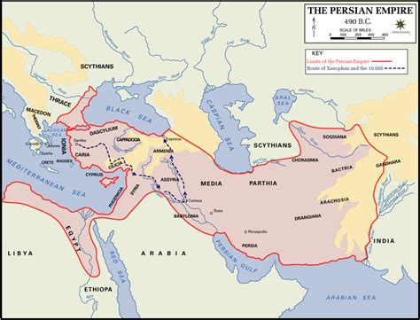 Map of the Persian Empire 490 BC