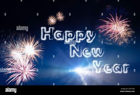 a New Year's Eve background with fireworks and happy new year wishes ...