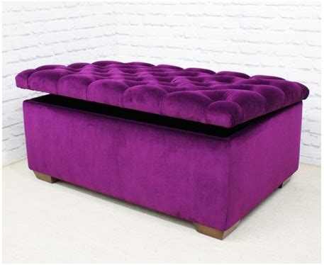 Purple Velvet Storage Bench - Goimages Stop