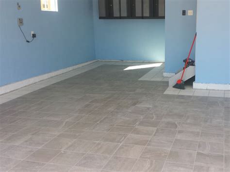 Our New Porcelain Tile Garage Floor Installation – Cheapest House on ...