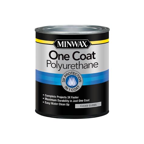 Buy Minwax One Coat Polyurethane, Gloss, Clear, 1 Quart Online at ...