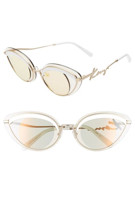 KENZO 43mm Cat Eye Sunglasses in 2020 | Cat eye sunglasses, Gold ...