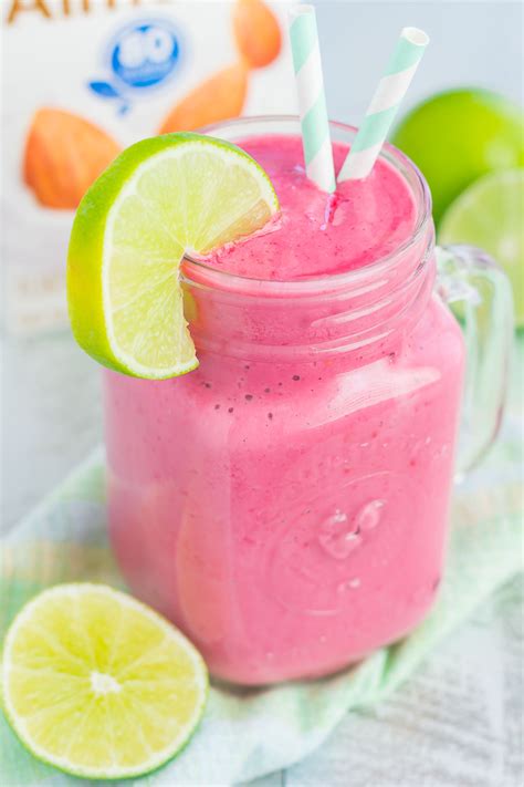 Lime Raspberry Smoothie Recipe (with Almond Milk!) - Pumpkin 'N Spice