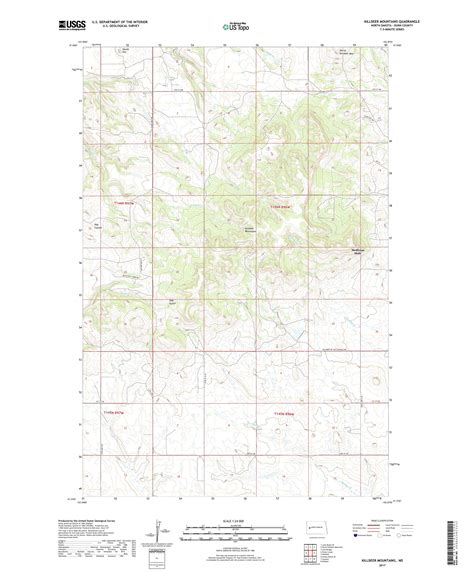 MyTopo Killdeer Mountains, North Dakota USGS Quad Topo Map