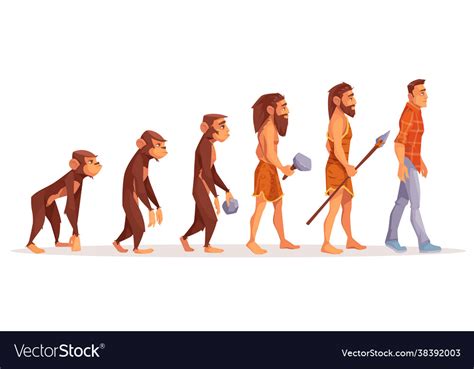 Human evolution stages cartoon concept Royalty Free Vector