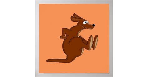 Kicking kangaroo poster | Zazzle