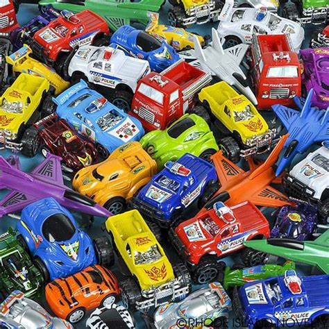 Assorted Vehicle Set - Pack of 60 Plastic Colorful Car and Plane Toys ...