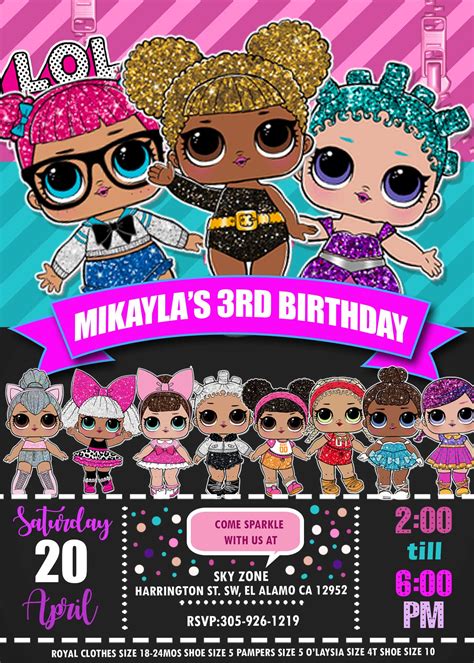 LOL Surprise Dolls Birthday Party Invitation 2 | Sweet Invite