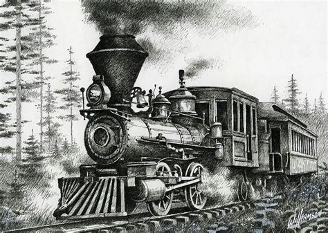 Pin by Carol Bellinetti on RESİM | Train drawing, Old steam train, Pyrography