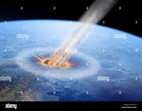 Asteroid impact on Earth Stock Photo - Alamy