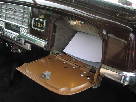 Interior view of 1949 Plymouth showing accessory glove box light ...