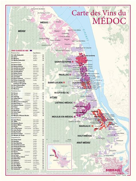 Wine map of Médoc, Bordeaux, France #wineeducation | Carte des vins, Vins, Carte