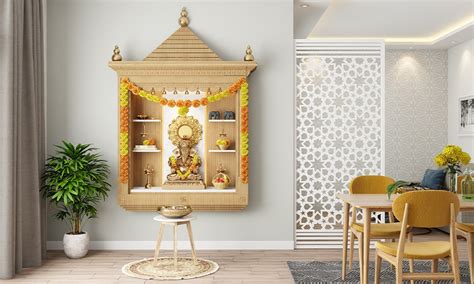 Wall Mounted Mandir Designs For Home | Design Cafe