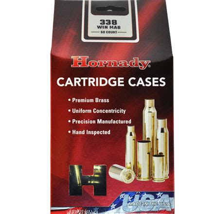 338 Winchester Mag Unprimed Brass 50 Count by Hornady