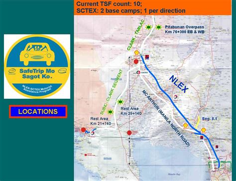 Location map of tollway service facilities along NLEX, SCTEX | Photos ...