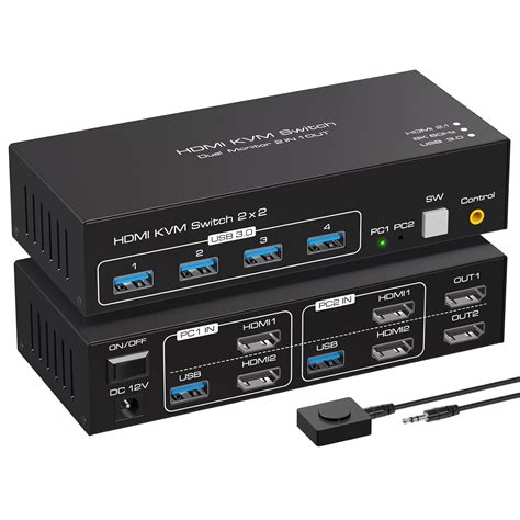 VPFET KVM Switch Dual Monitor HDMI 2 Port 4K120HZ 8K60HZ KVM Switch ...