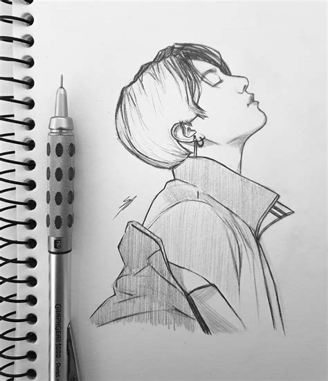 Jungkook Line Art En 2021 Dibujos Bonitos Dibujos Sencillos | The Best ...